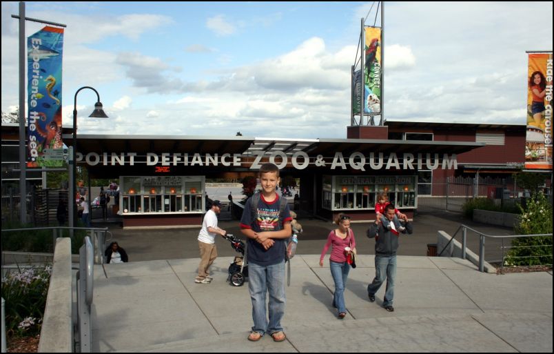 Luke in front of zoo